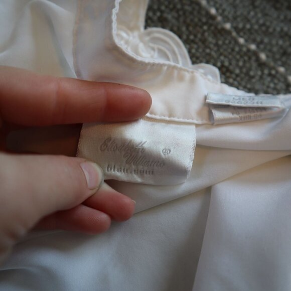 Elisabeth Williams Vintage Floral Embroidered Collar Button Down Blouse Size Med - Picture 7 of 7